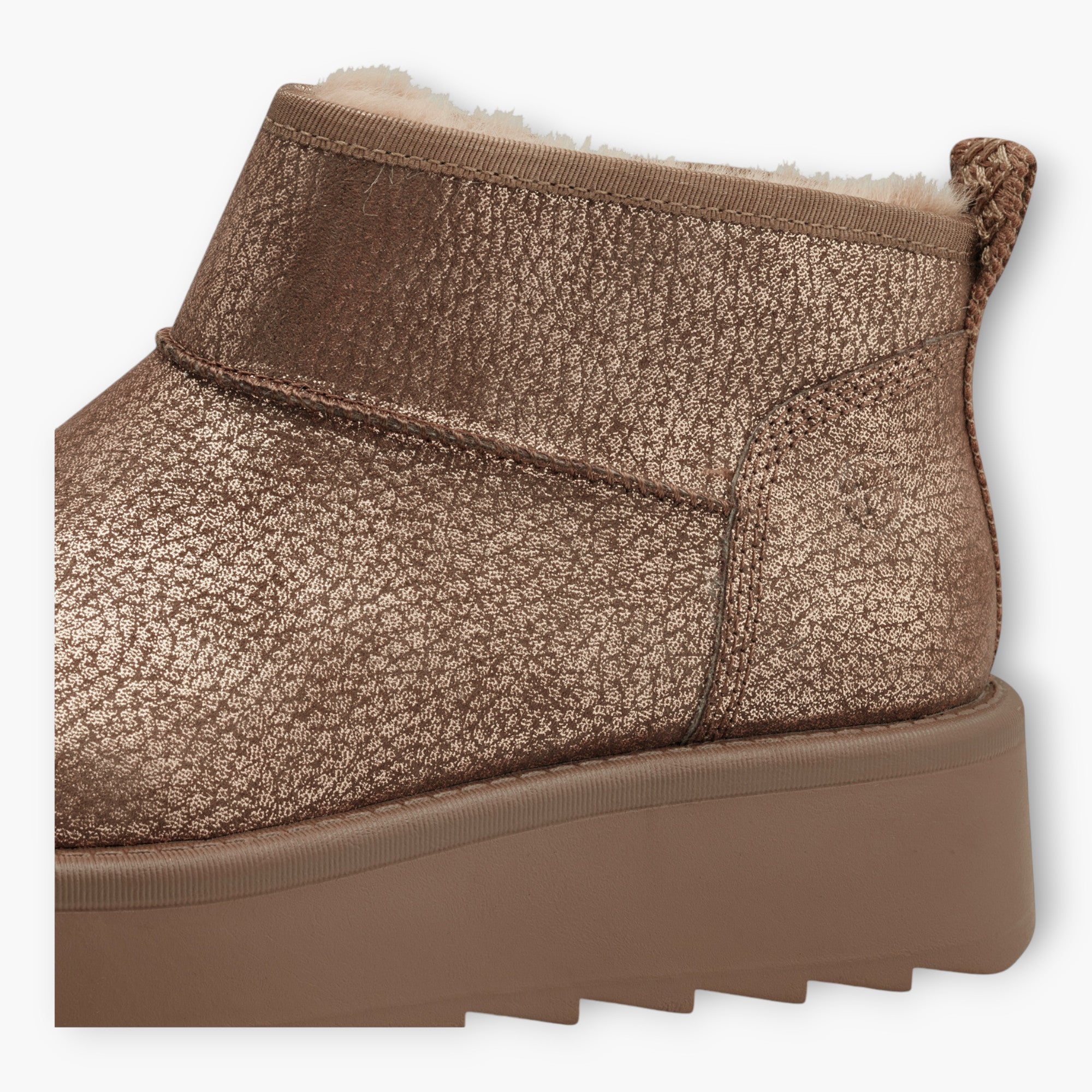 Tamaris Bronze Ankle Boots with Side Zip & Platform Sole - Fur Lined, Super Soft, Comfort Fit - Leavys Shoes