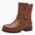 Tamaris Brown Boots with Double Buckle & Side Zip - Chunky Sole, Fur Lined, Comfort Fit