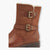 Tamaris Brown Boots with Double Buckle & Side Zip - Chunky Sole, Fur Lined, Comfort Fit - Leavys Shoes