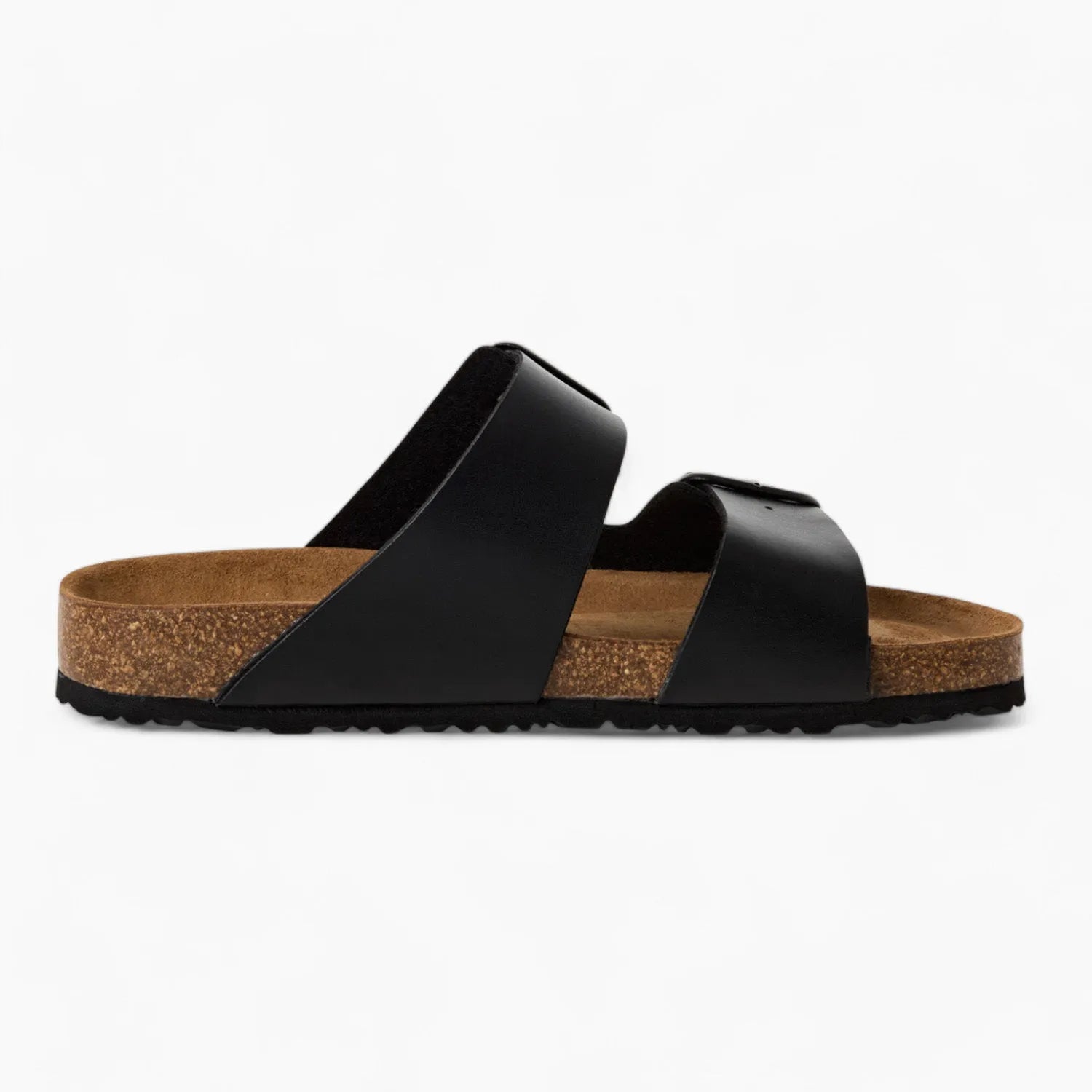 Tamaris Black Double-Strap Sandal – Wide Fit with Cushioned Comfort - Leavys Shoes