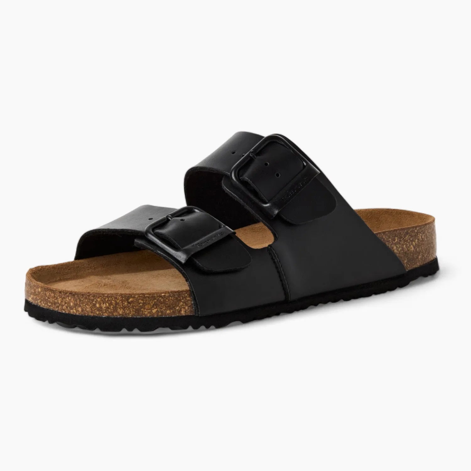 Tamaris Black Double-Strap Sandal – Wide Fit with Cushioned Comfort - Leavys Shoes