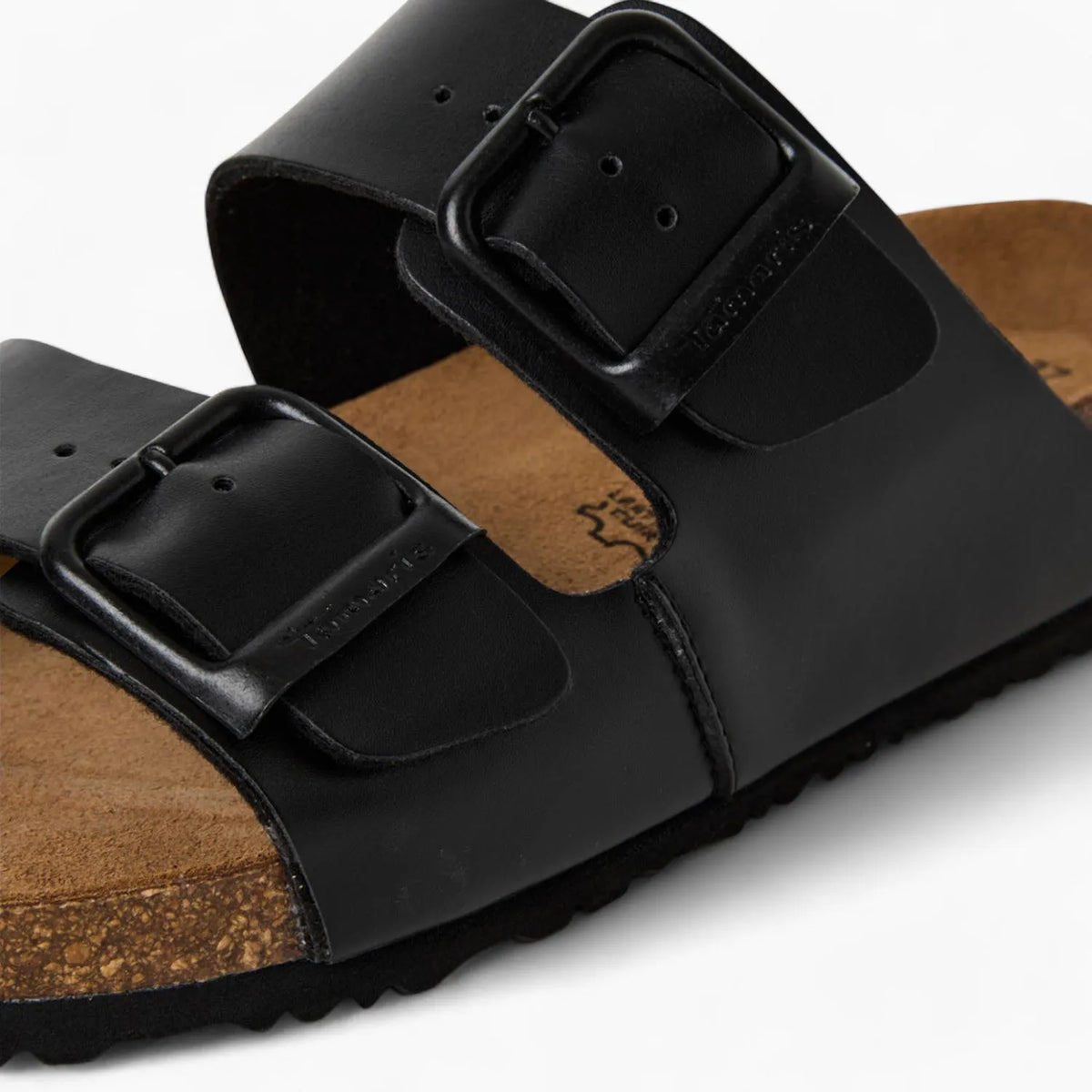 Tamaris Black Double-Strap Sandal – Wide Fit with Cushioned Comfort - Leavys Shoes