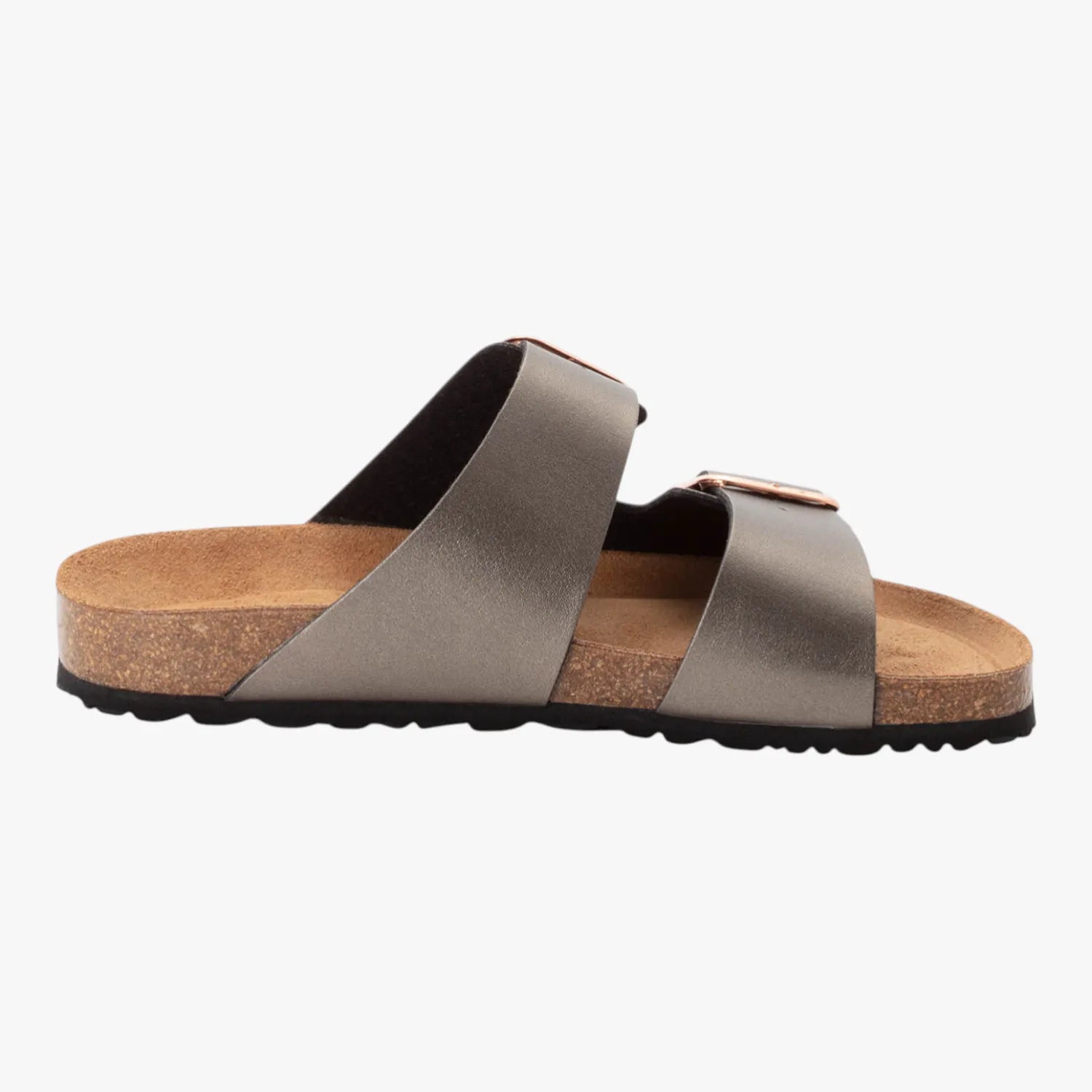 Tamaris Essentials Anthracite Double Buckle Slide