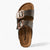 Tamaris Grey Double-Strap Sandal – Rose Gold Buckles & Cushioned Comfort - Leavys Shoes
