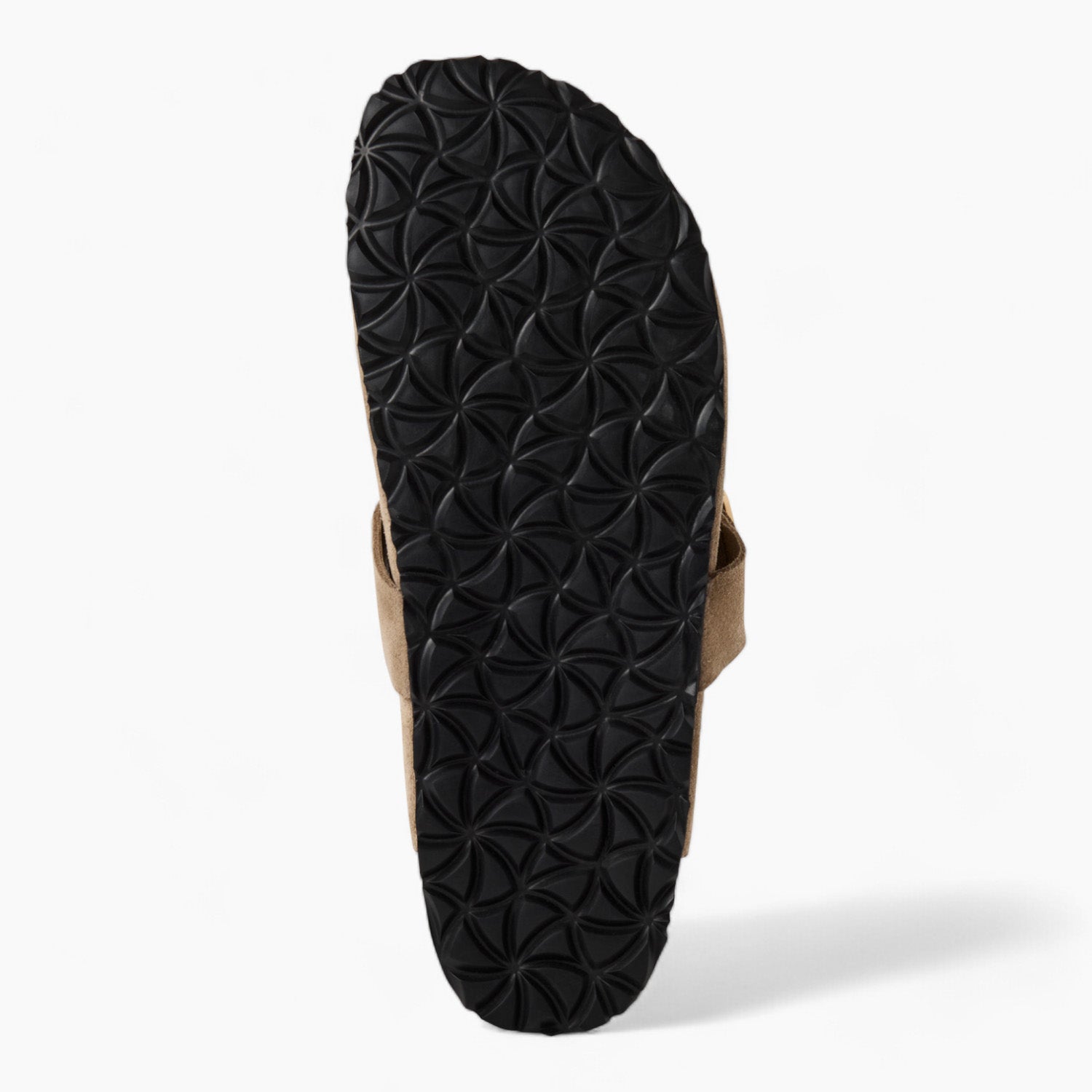 Tamaris Suede Buckle Clogs in Soft Beige with Cork Sole
