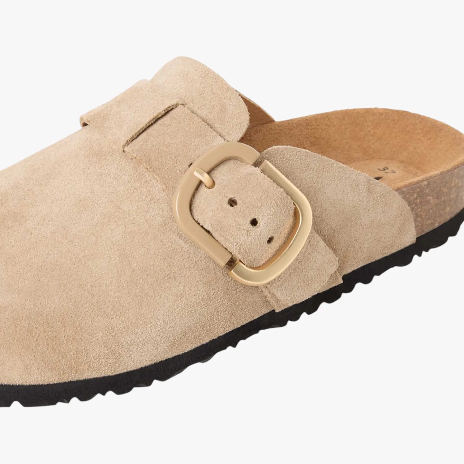 Tamaris Taupe Leather Mule Clog 1-27600-44-341