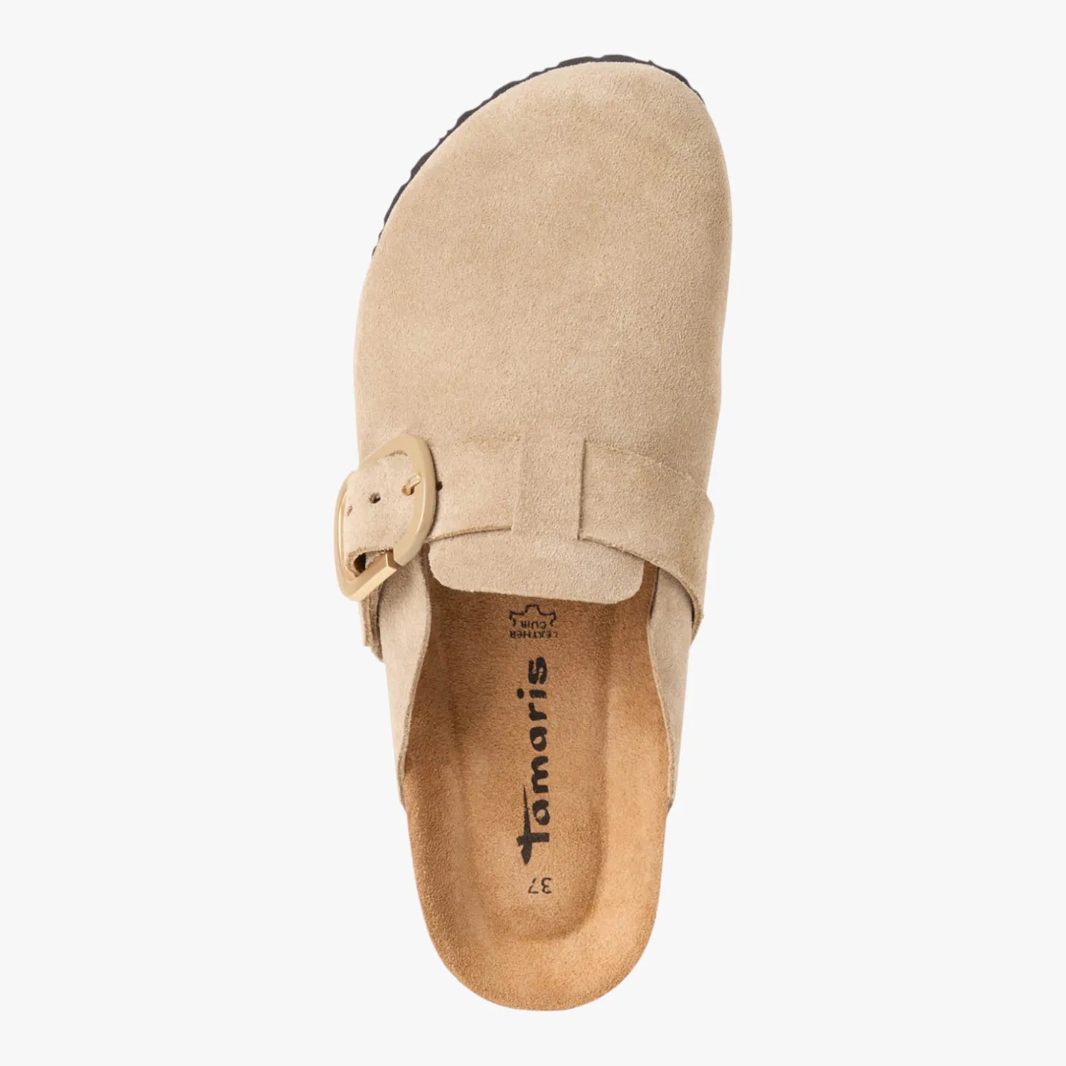 Tamaris Taupe Leather Mule Clog 1-27600-44-341