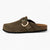 Tamaris Olive Suede Clogs with Buckle & Cork Footbed