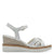 Tamaris White Leather Wedge Sandals with Silver Buckle