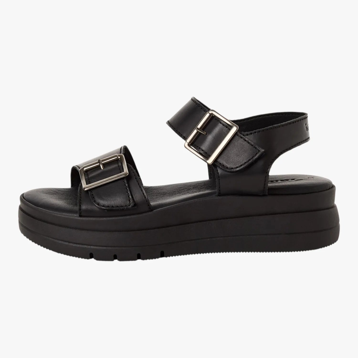 Tamaris Black Leather Platform Sandal