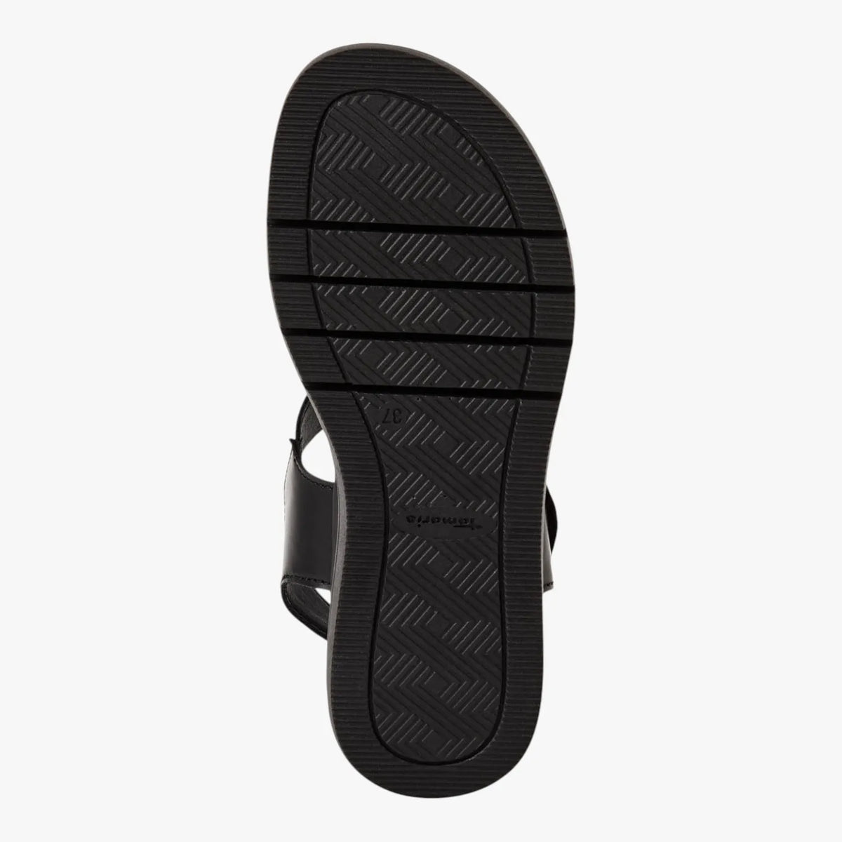 Tamaris Black Leather Platform Sandal