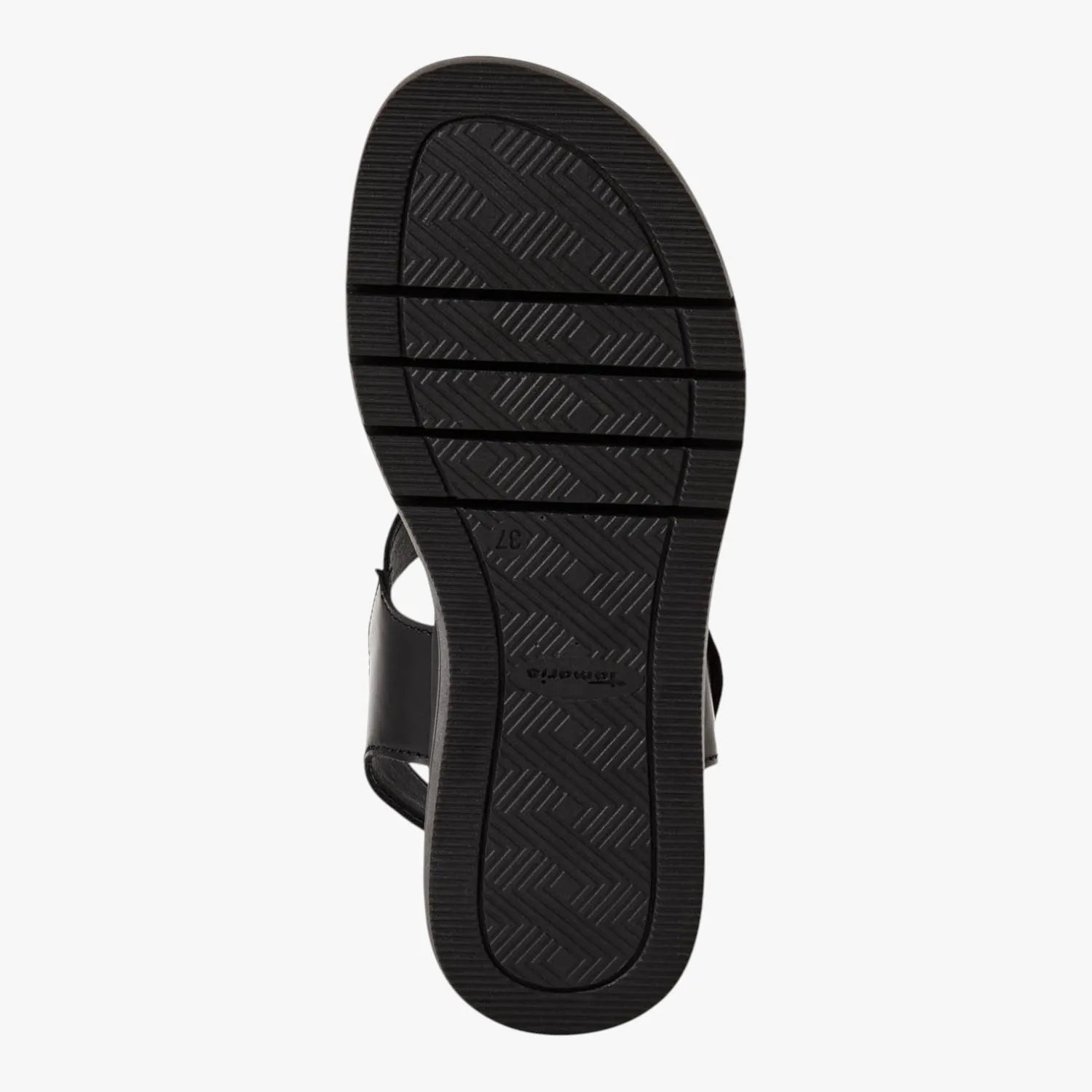 Tamaris Black Leather Platform Sandal
