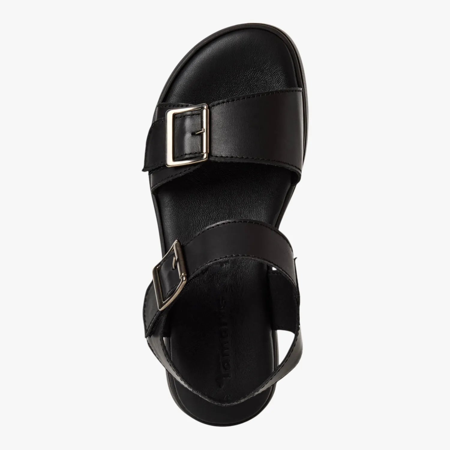 Tamaris Black Leather Platform Sandal