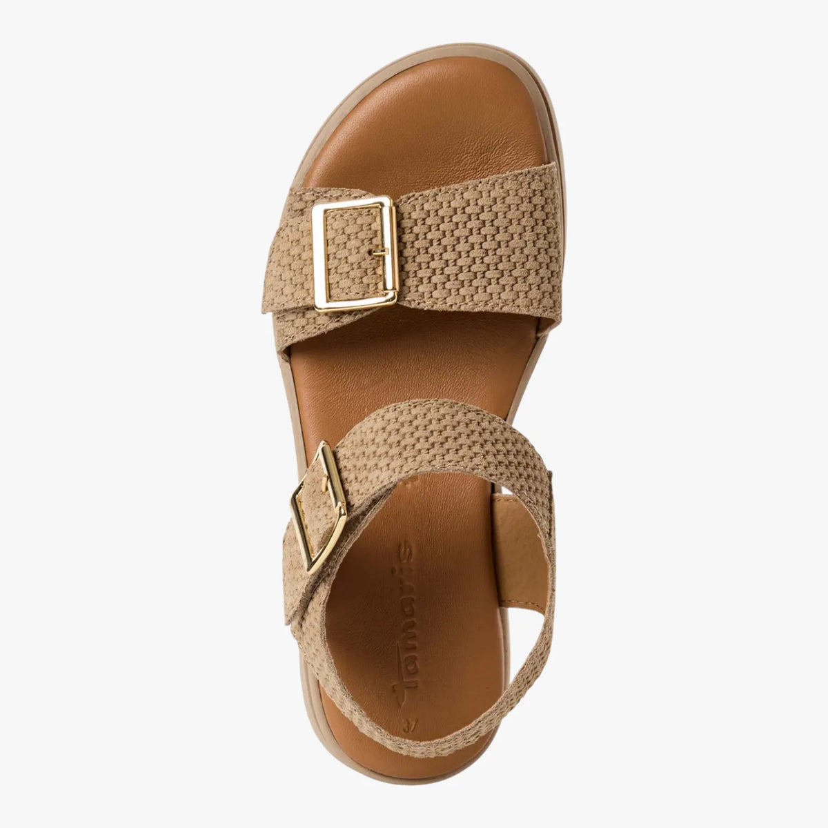 Tamaris Taupe Structured Platform Sandal