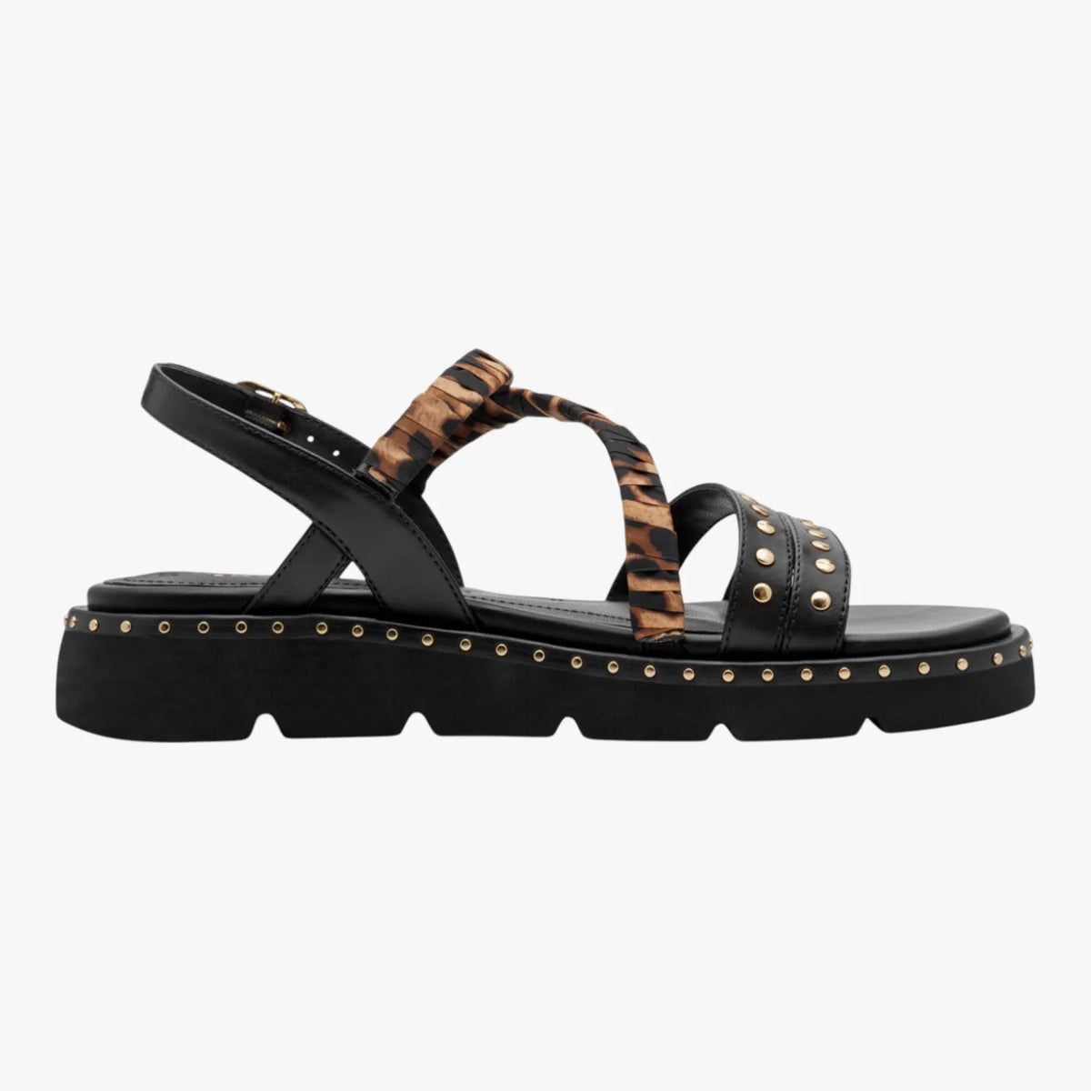 Tamaris Black Comb Studded Sandal