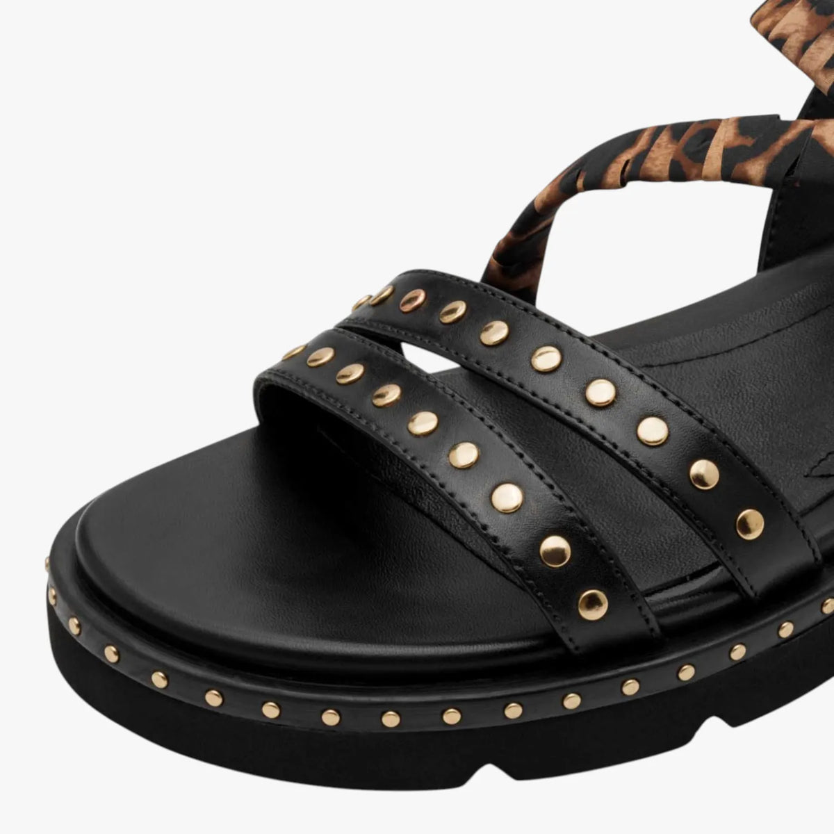 Tamaris Black Comb Studded Sandal