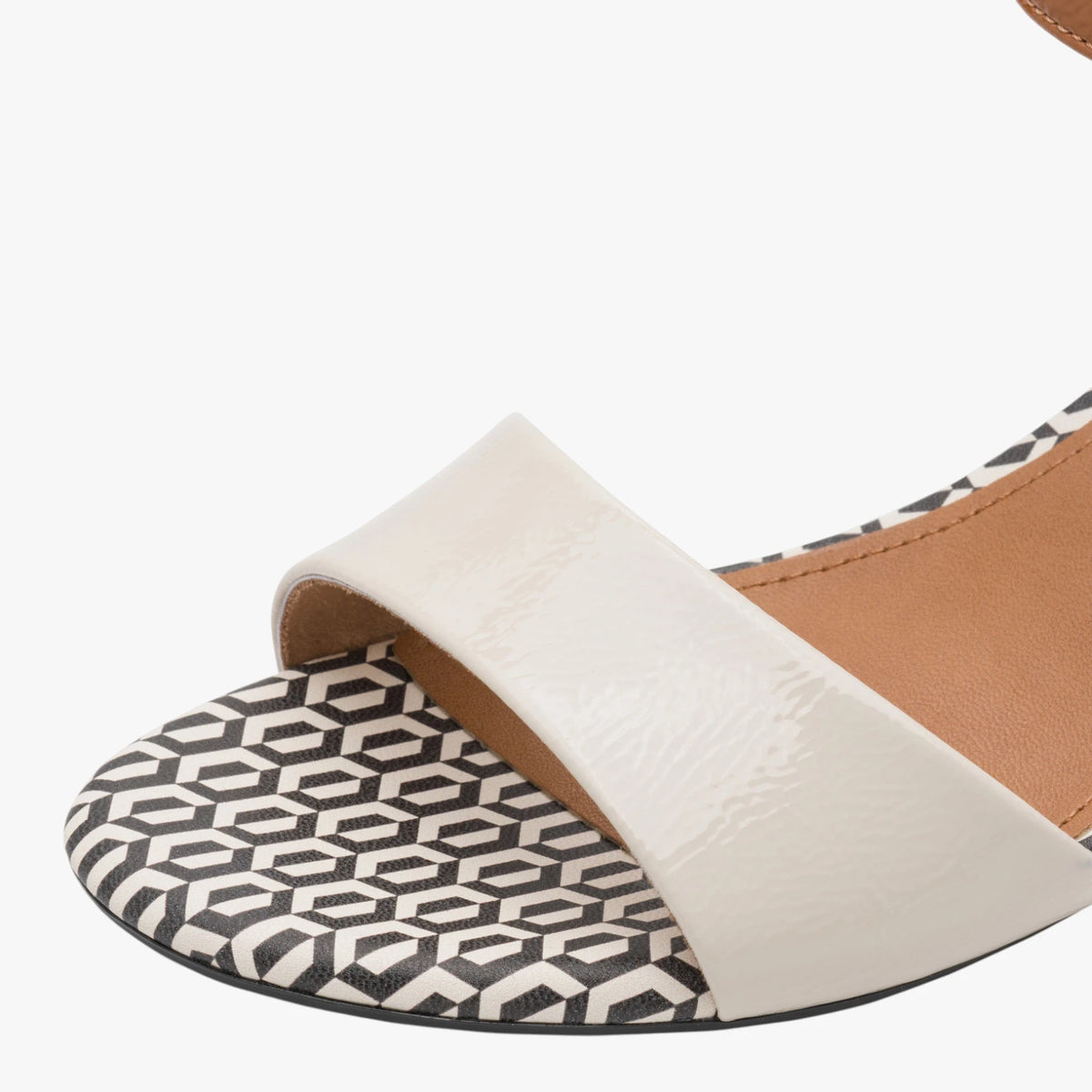 Tamaris Ivory Comb Block Heel Sandals 1-28249-42-430