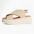 Tamaris Cream Leather Platform Sandals with Cross-Straps