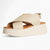 Tamaris Cream Leather Platform Sandals with Cross-Straps