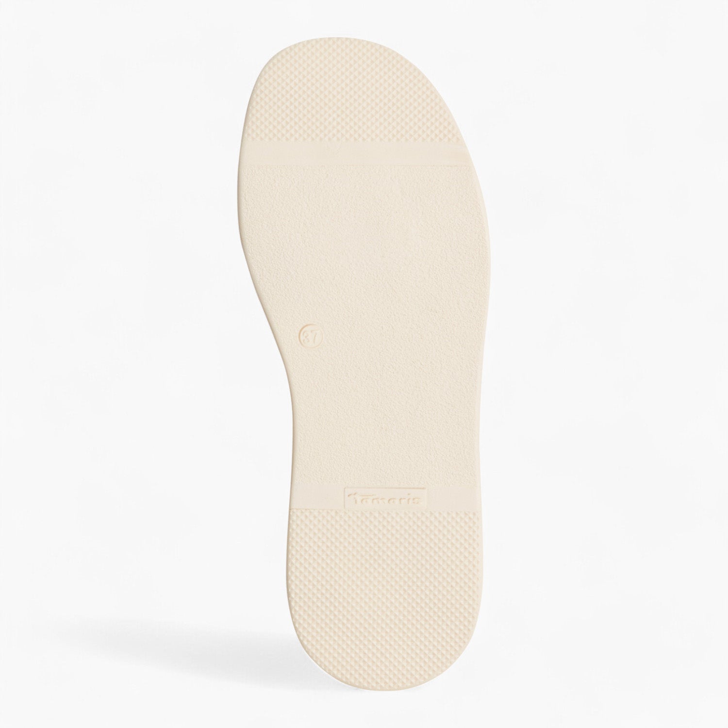 Tamaris Cream Leather Platform Sandals with Cross-Straps