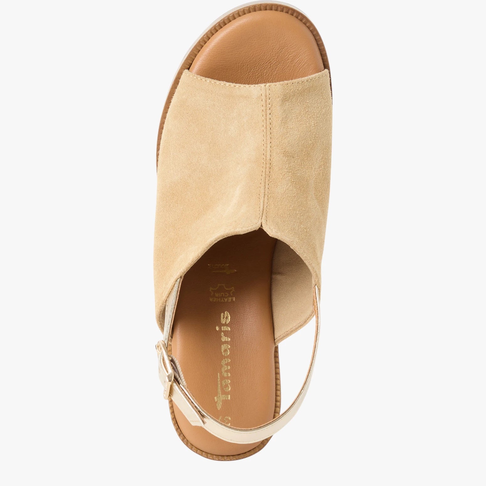 Tamaris Beige Suede Block Heel Sandals 1-28304-44-400
