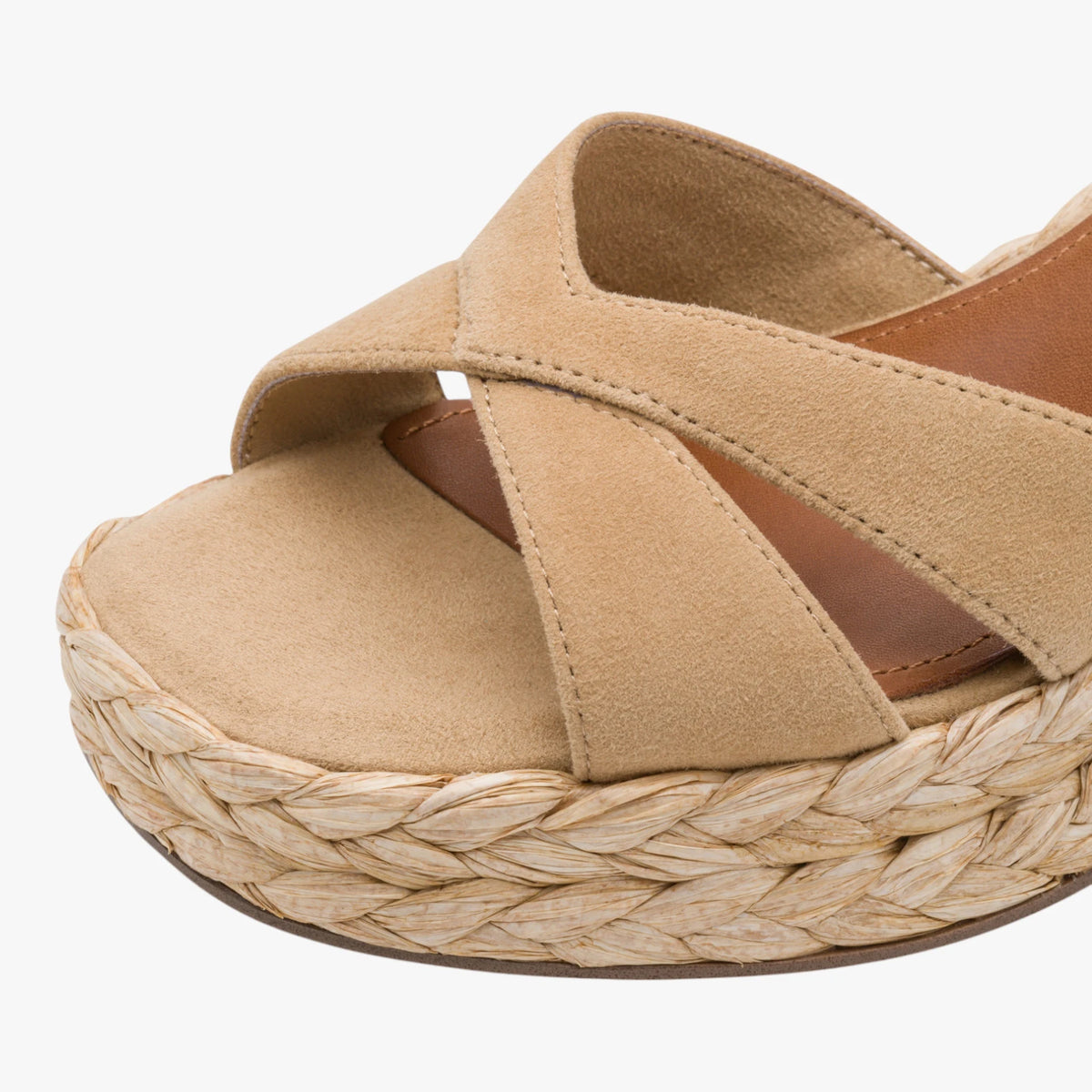 Tamaris Tan Suede Platform Sandals 1-28313-44-436