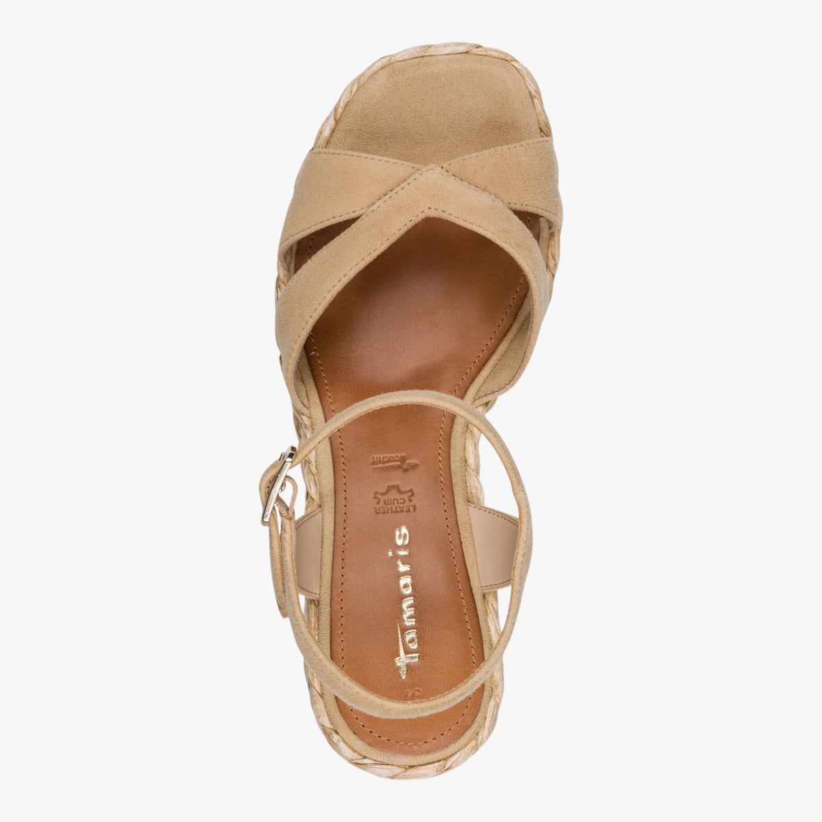 Tamaris Tan Suede Platform Sandals 1-28313-44-436