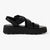 Tamaris Black Leather Platform Sandals with Buckle