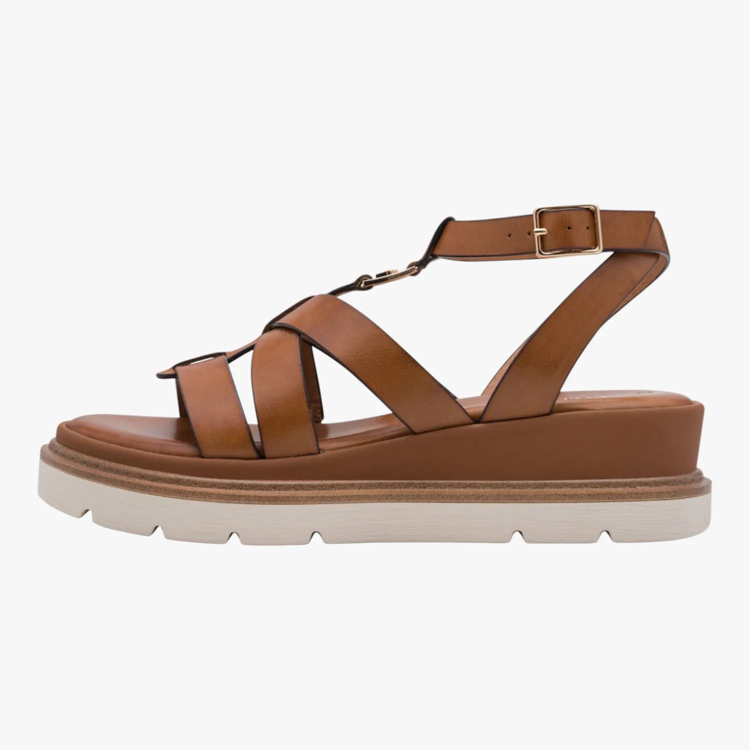 Tamaris Cognac Strappy Wedge Sandal