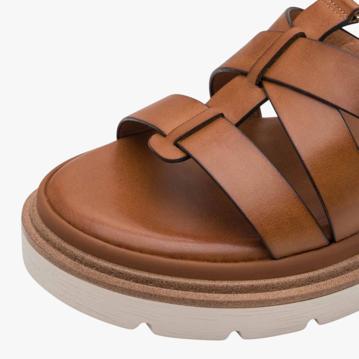 Tamaris Cognac Strappy Wedge Sandal