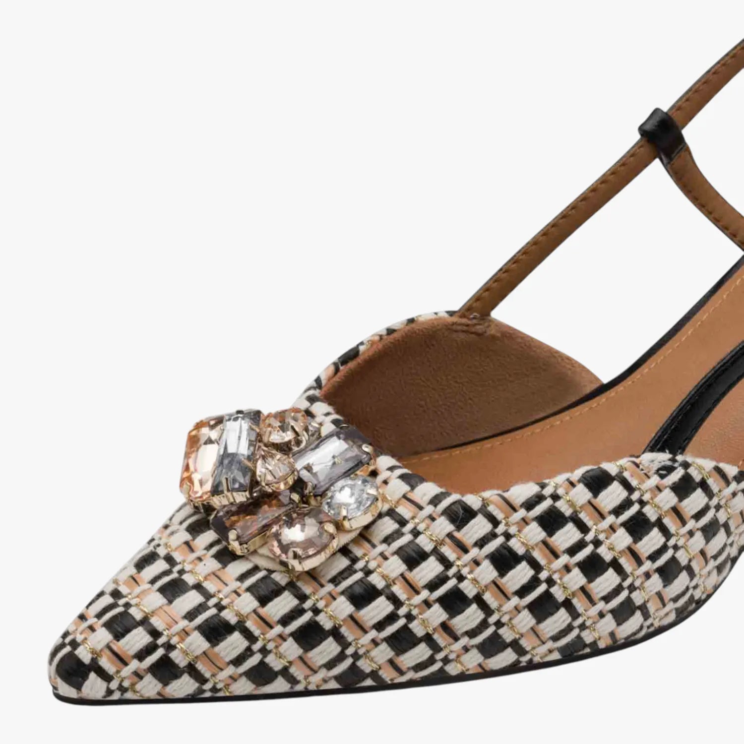 Tamaris Black Patterned Slingback Heel