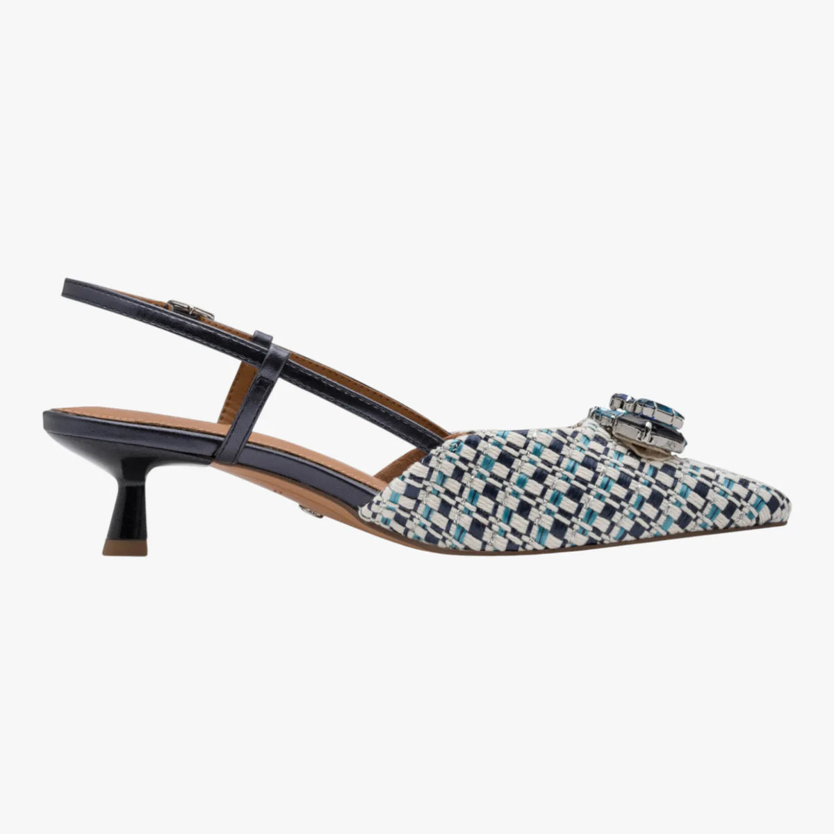 Tamaris Blue Comb Slingback Court Shoe