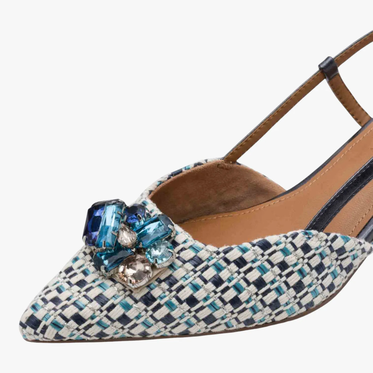 Tamaris Blue Comb Slingback Court Shoe