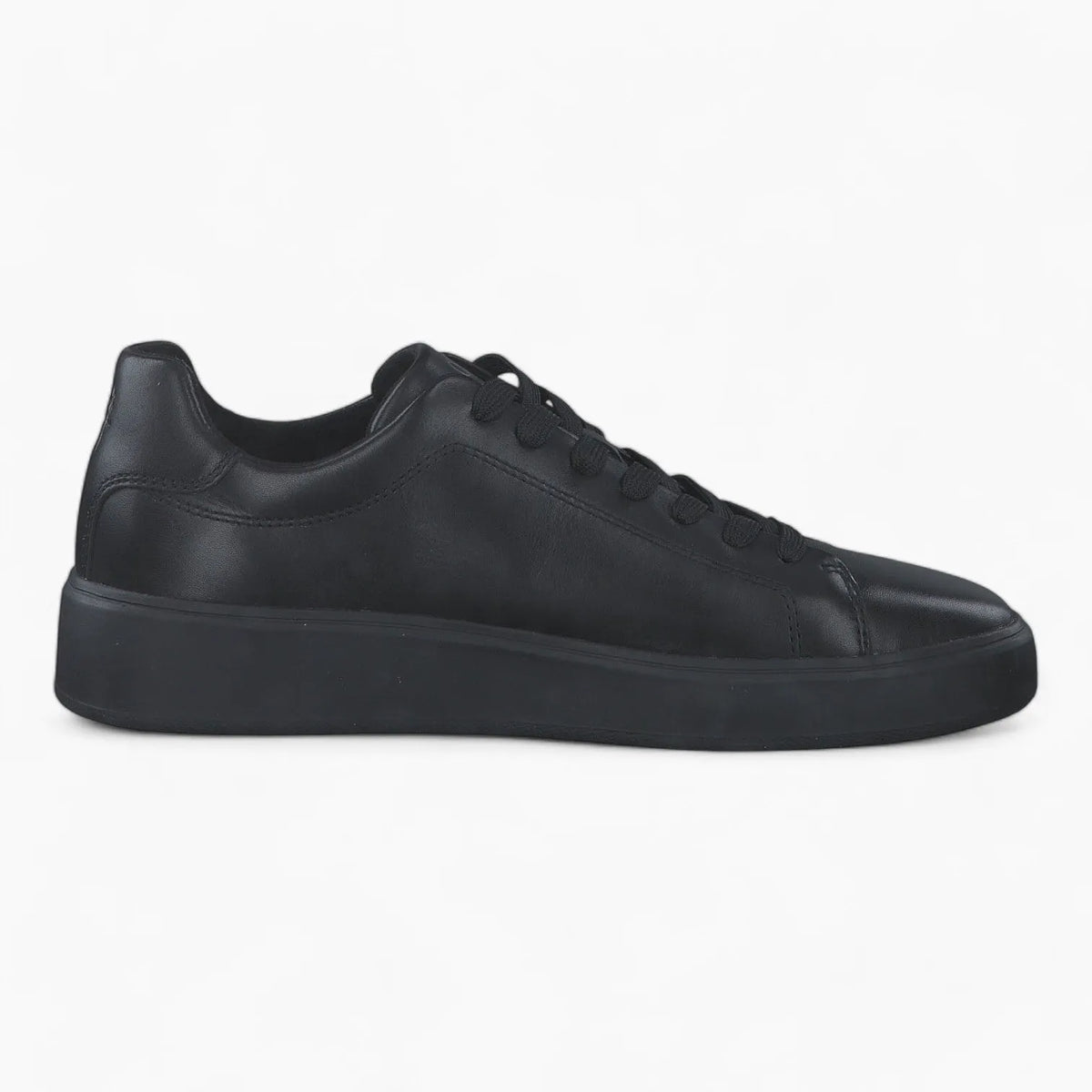 All Black Leather Casual Trainer Style Shoe - Marco Tozzi - Leavys Shoes