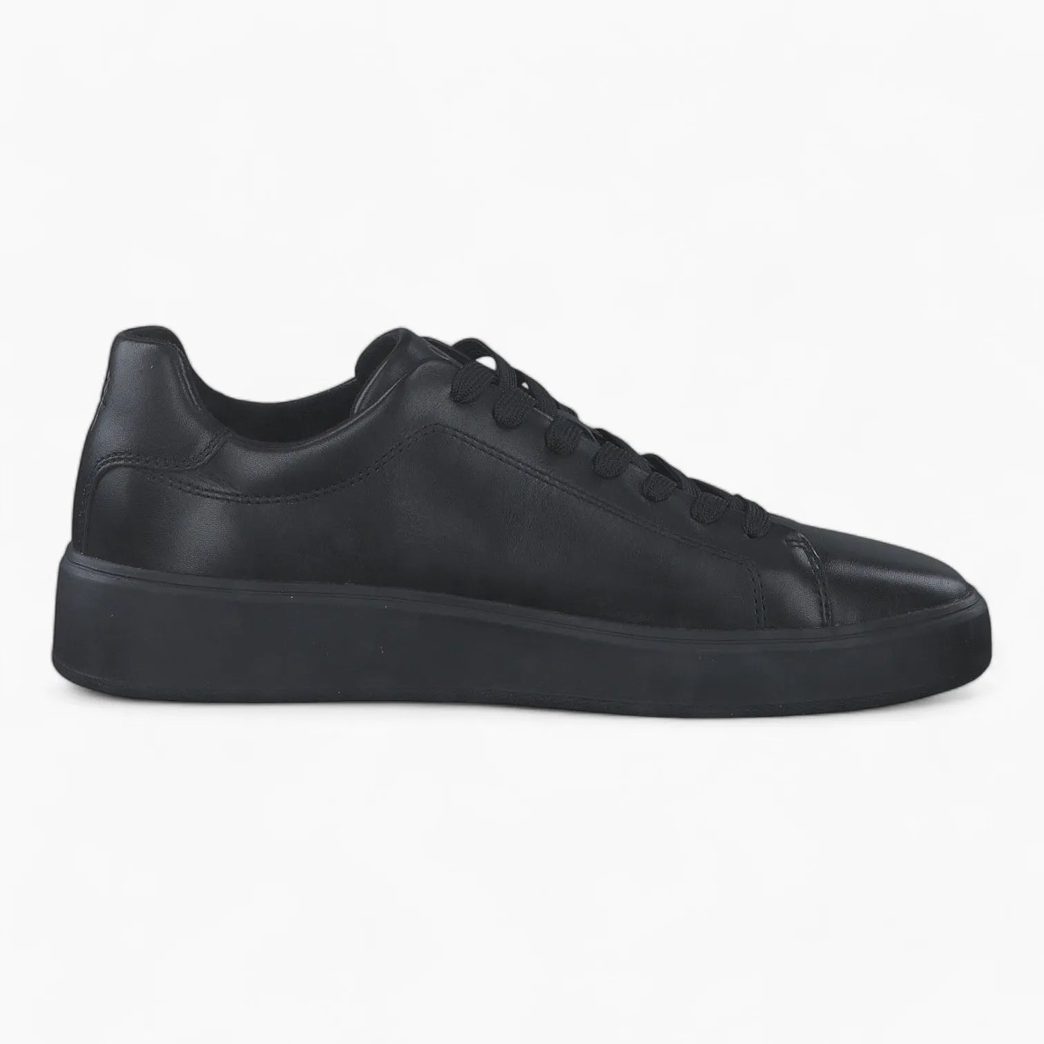 All Black Leather Casual Trainer Style Shoe - Marco Tozzi - Leavys Shoes