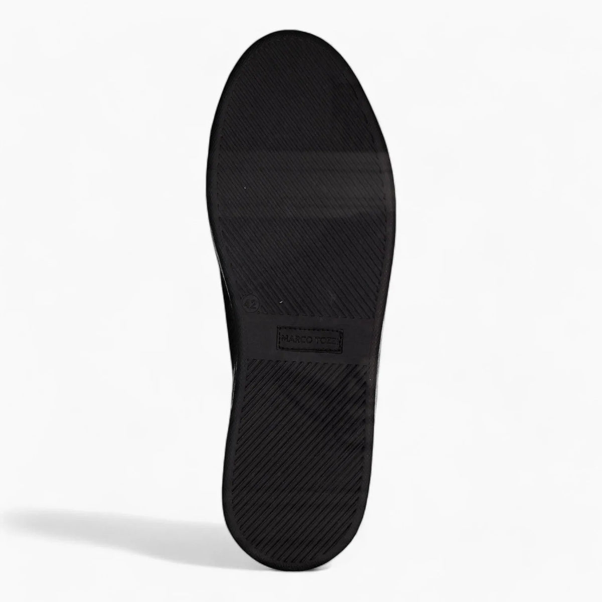 All Black Leather Casual Trainer Style Shoe - Marco Tozzi - Leavys Shoes
