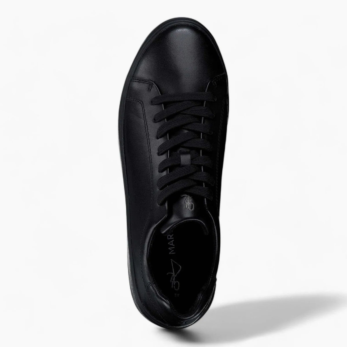 All Black Leather Casual Trainer Style Shoe - Marco Tozzi - Leavys Shoes