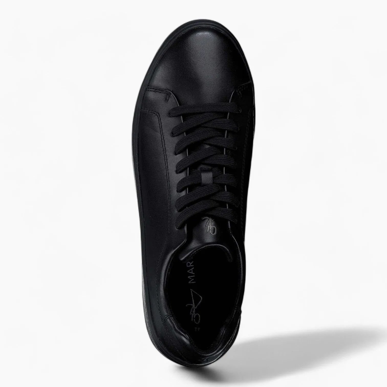 All Black Leather Casual Trainer Style Shoe - Marco Tozzi - Leavys Shoes