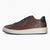 Men's Brown Leather Runner Style Trainers with Blue Accents - Leavys Shoes