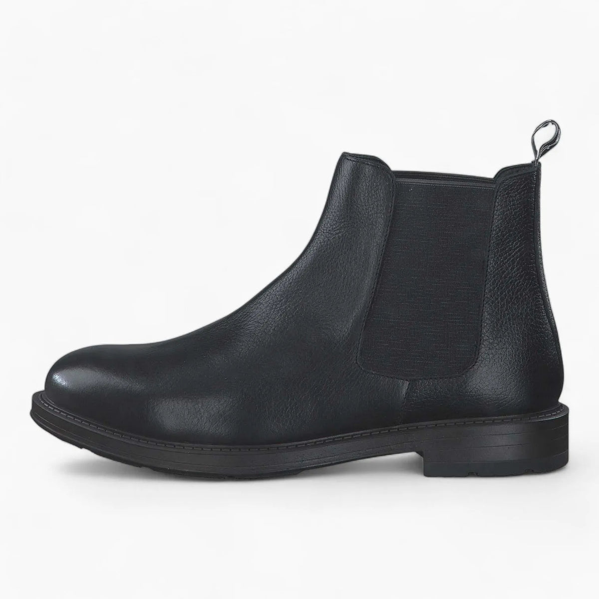 Marco Tozzi by Guido Maria Kretschmer Men&#39;s Leather Chelsea Boots – Black, Comfort Fit - Leavys Shoes