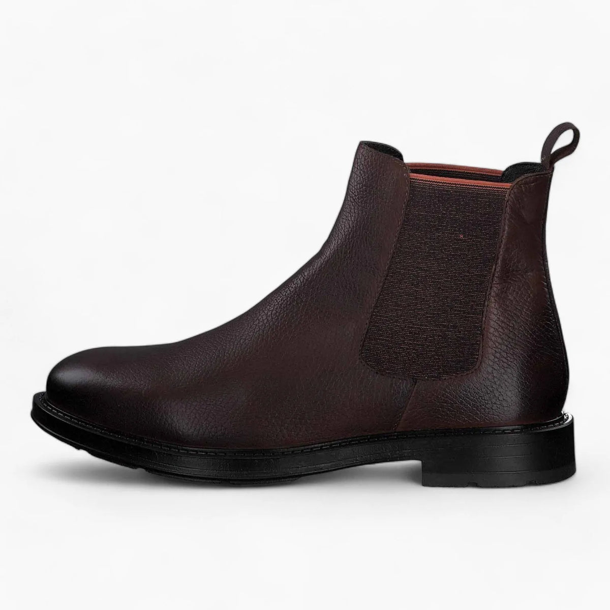 Marco Tozzi by Guido Maria Kretschmer Men&#39;s Cognac Chelsea Boots – Brown Leather with Orange Accents - Leavys Shoes
