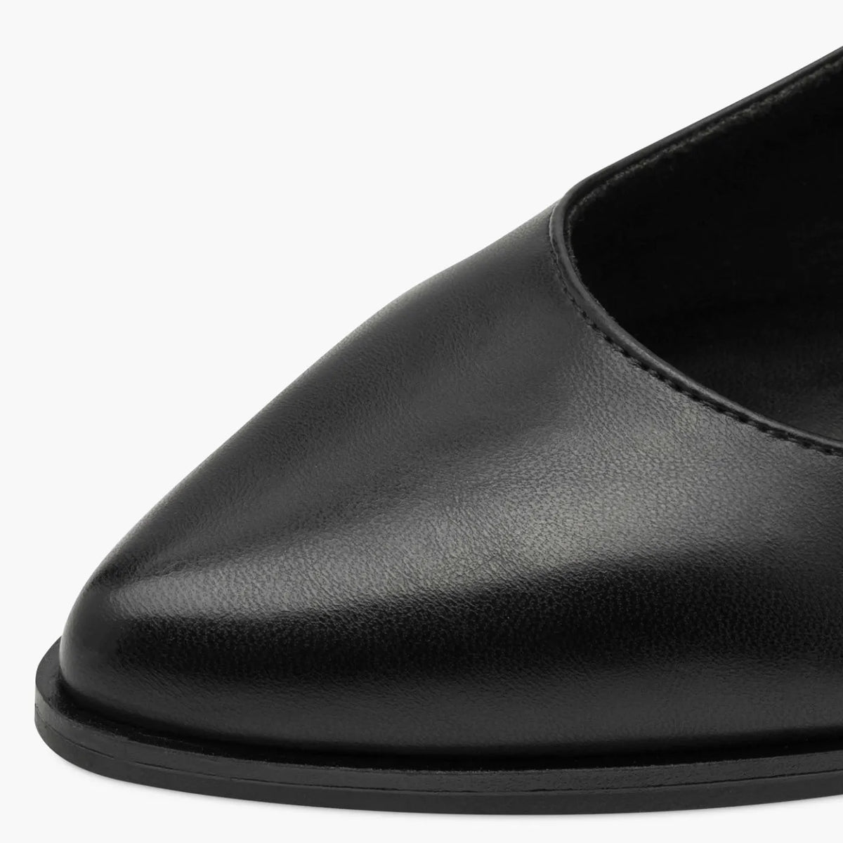 Marco Tozzi Black Buckled Ballerina with FEEL ME Comfort - Leavys Shoes