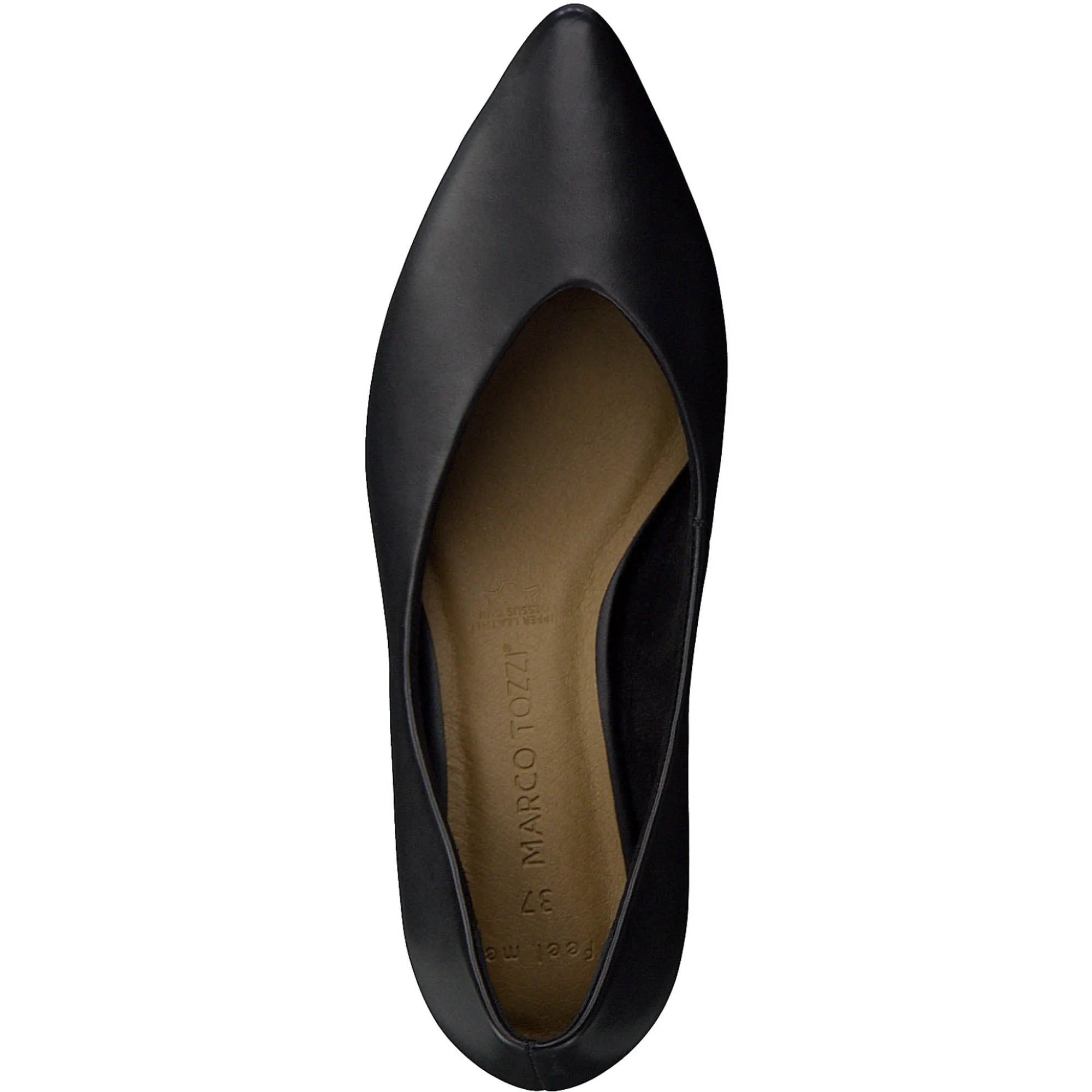 Marco Tozzi Black Leather Block Heel – Elegant & Comfortable - Leavys Shoes