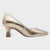 Marco Tozzi Gold Kitten Heels with Pointed Toe - Stylish & Comfortable - Leavys Shoes