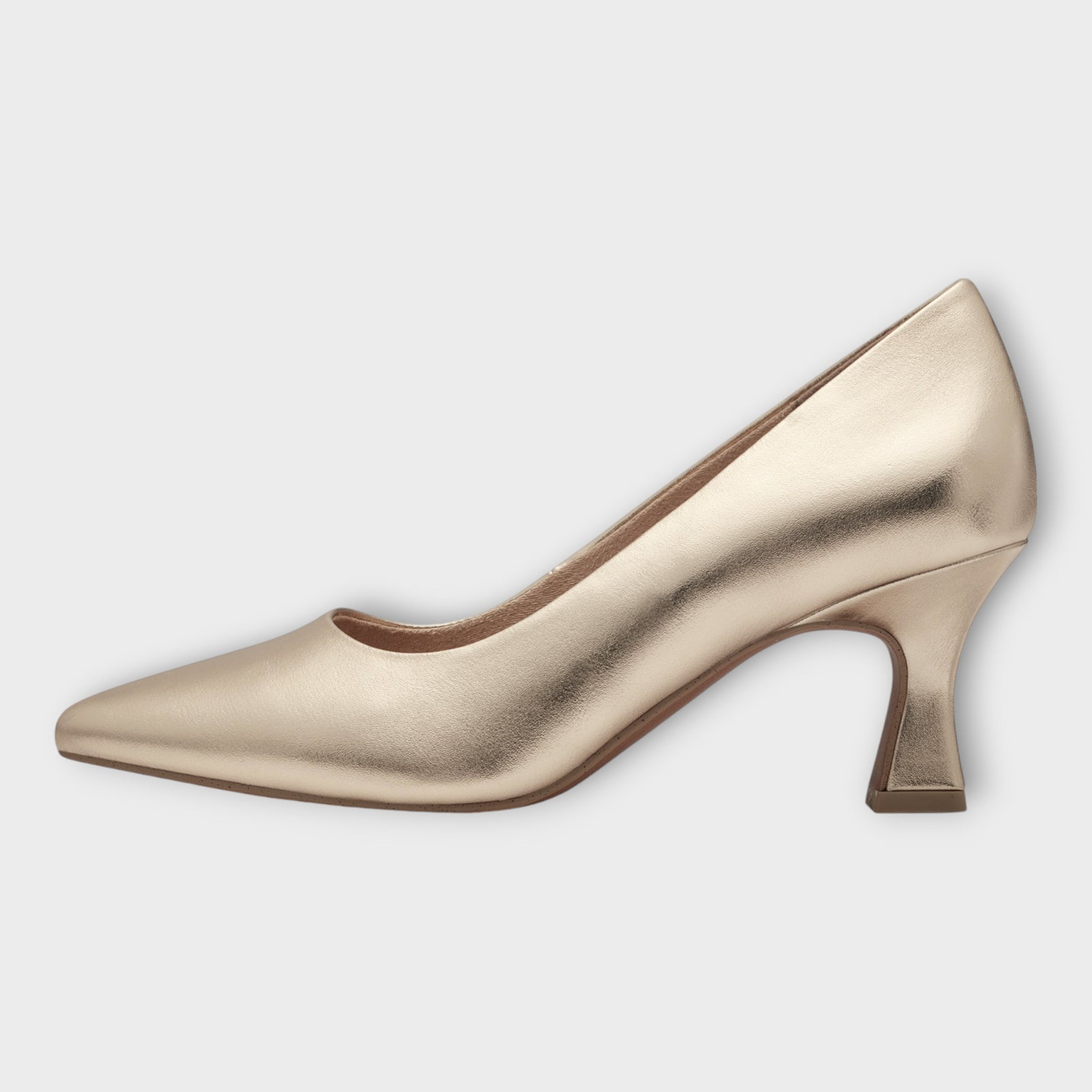 Marco Tozzi Gold Kitten Heels with Pointed Toe - Stylish & Comfortable