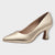 Marco Tozzi Gold Kitten Heels with Pointed Toe - Stylish & Comfortable - Leavys Shoes