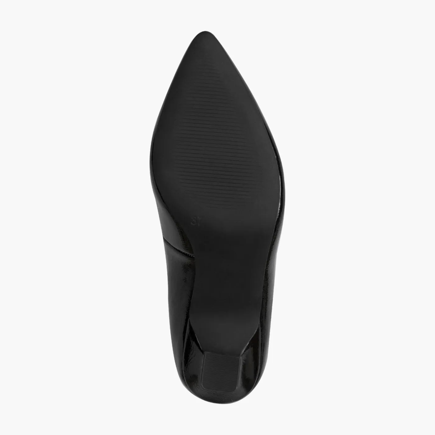 Marco Tozzi Black Patent Court Shoe with Queenie Heel - Leavys Shoes