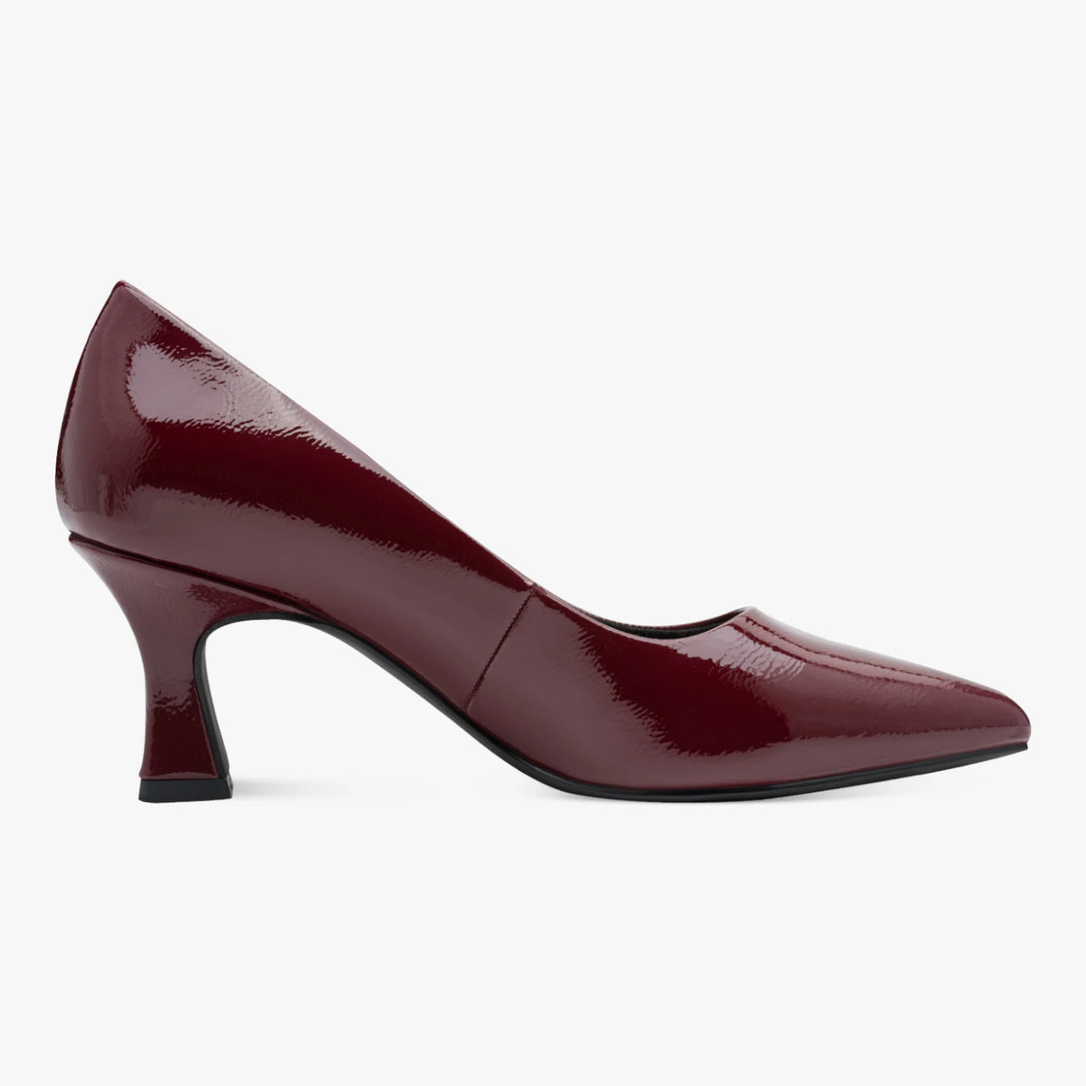 Marco Tozzi Burgundy Patent Pointed Court Shoes