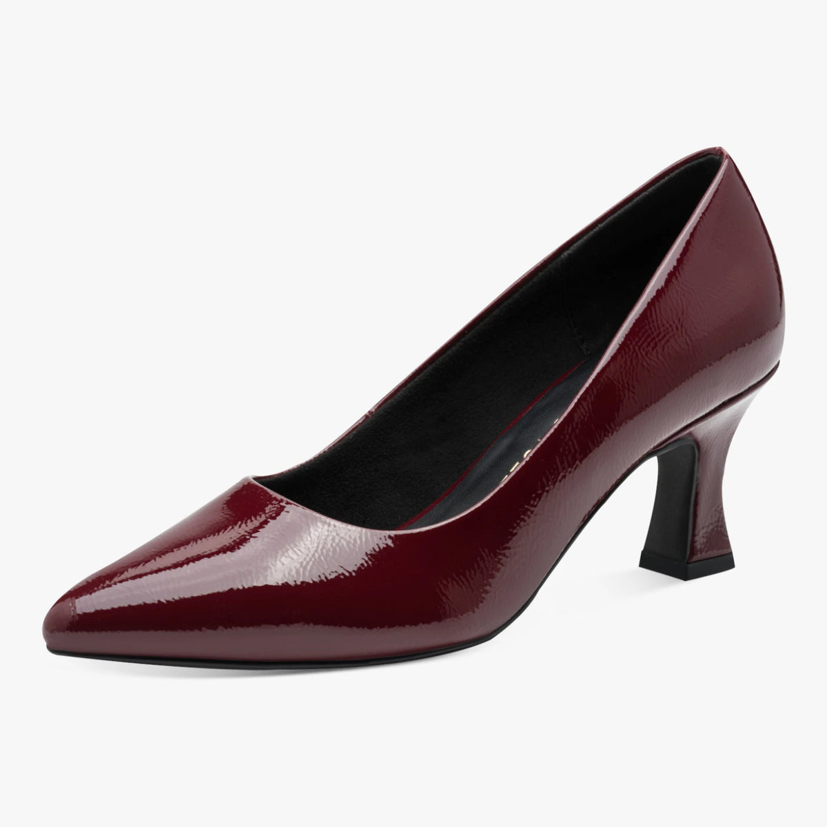 Marco Tozzi Burgundy Patent Pointed Court Shoes