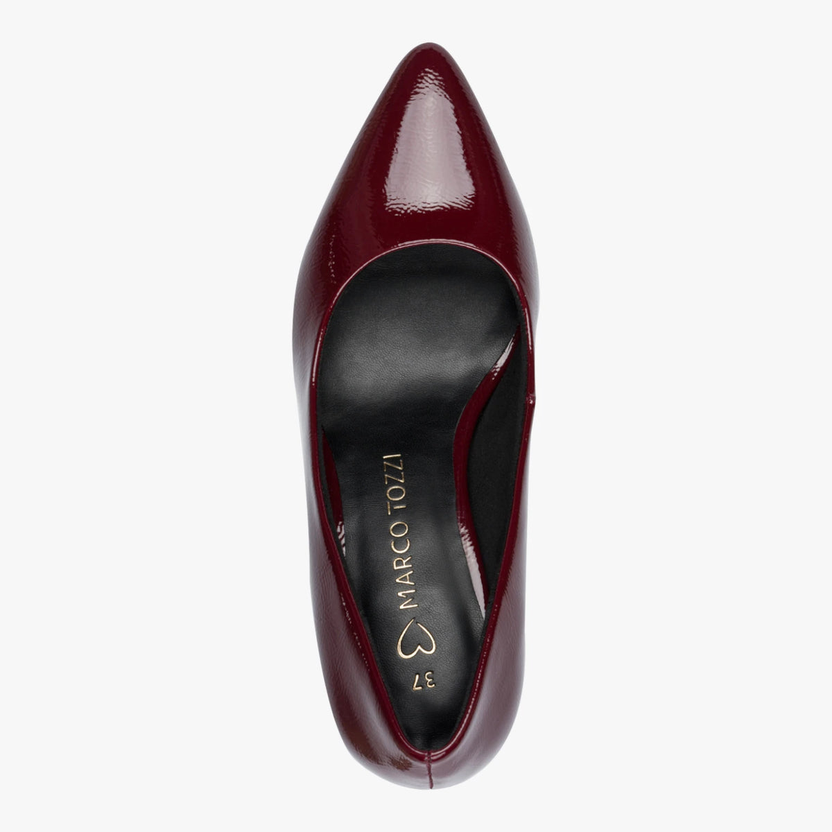 Marco Tozzi Burgundy Patent Pointed Court Shoes